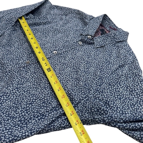 Ted Baker Blue Leopard Print Long Sleeve Chic Careerwear Buttondown Size 4 - Picture 10 of 11